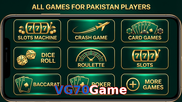 Main screen of VG70Game games page for PK players